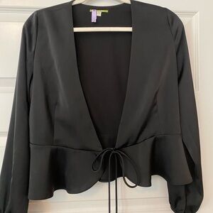 Gianni Bini Tie Front Long Sleeve Top